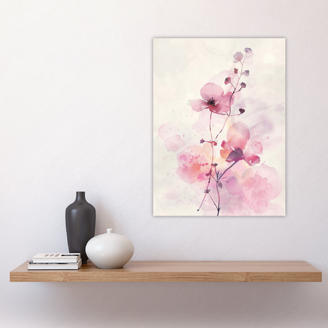 Geranium Flower Pastel Modern Watercolour Wall Art Print