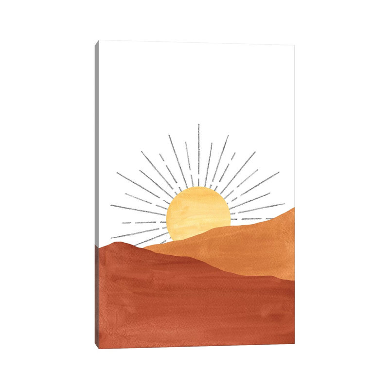 Abstract Sunset In The Desert by Whales Way - Wrapped Canvas Gallery-Wrapped Canvas Giclée, 20.32 cm H x 30.48 cm W