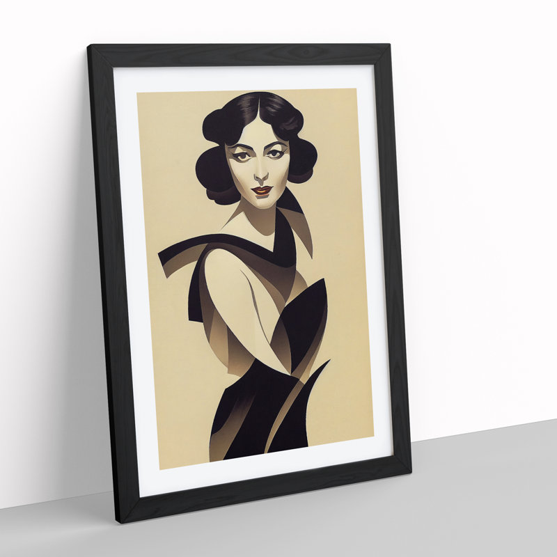 Classic Portrait Of A Woman No.4 - Single Picture Frame Print, Black, 64cm H x 46cm W x 2cm D