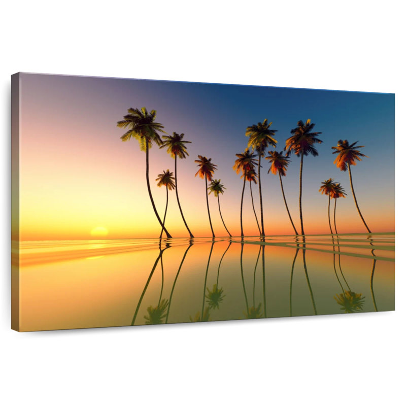 Gillard Twilight Palm Trees, 8" H x 12" W