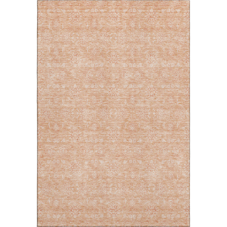Premium Machine Washable Prisco Peach Rug