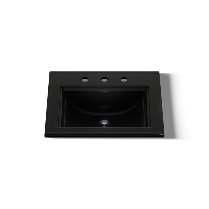 Memoirs Stately Drop-in Bathroom Sink, Black, 8" Centers