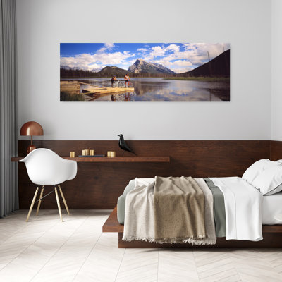 Mountain Bikers Vermilion Lakes Alberta Canada Abstract Contemporary Mountain Nature Wall Art