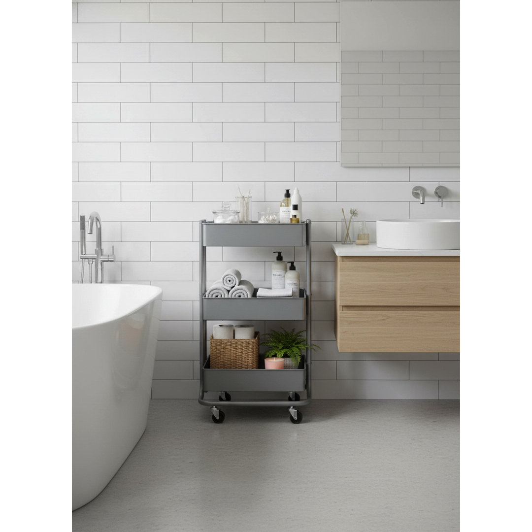 Lena 78.5cm H x 55cm W Storage Cart with Wheels
