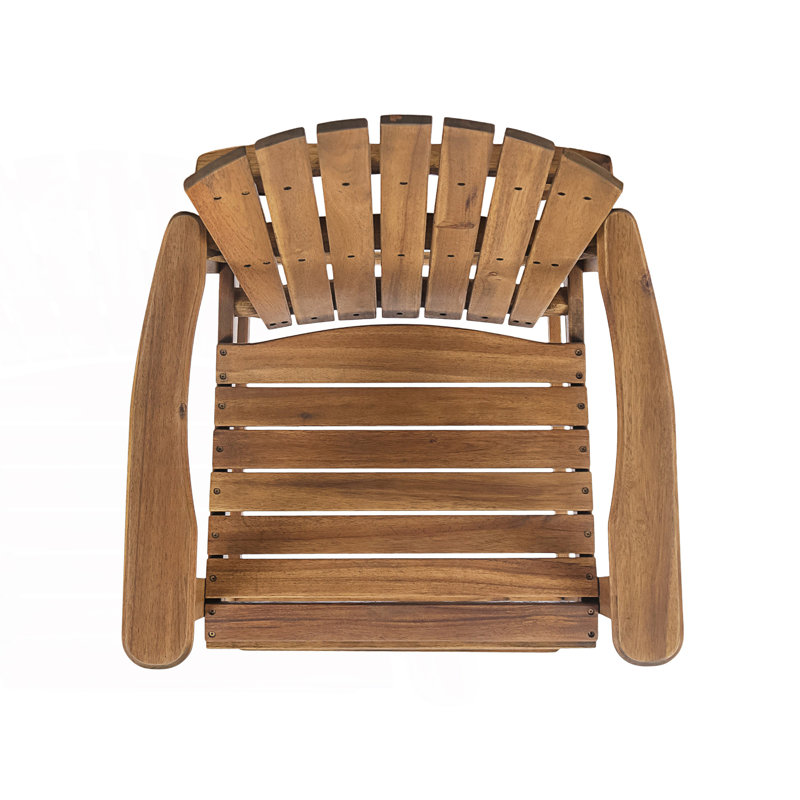 Set Of 2 Outdoor Adirondack Barstools, Natural Stained