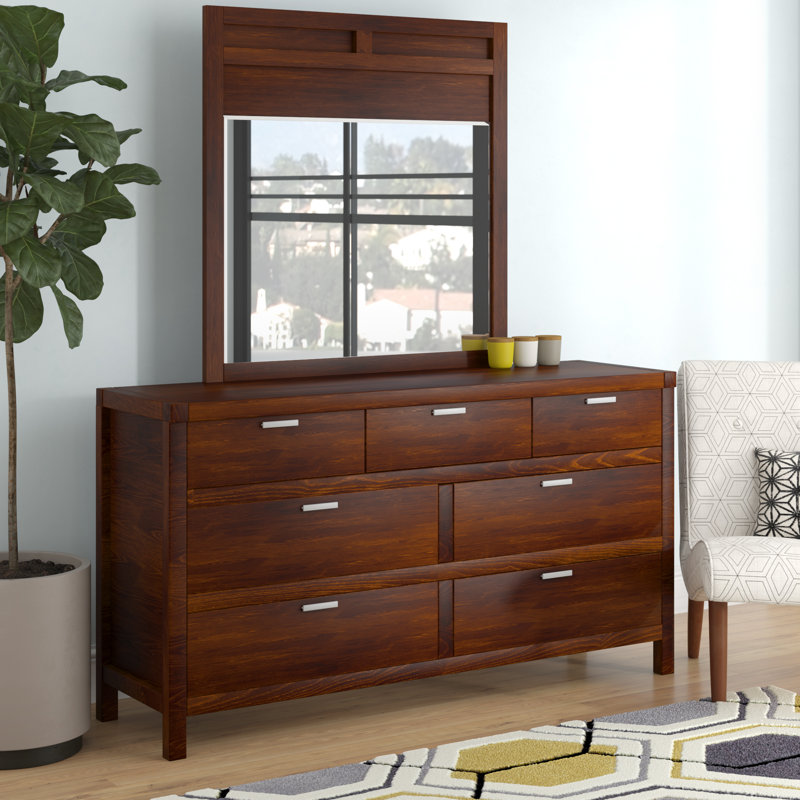 Commode 7 tiroirs avec miroir Milburn