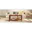 Modern Coffee Table with 2-Tier Storage and Vertical Wave Grain Legs - 39.4 Inch Rectangle Accent Table