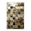 Tapis en peau de vache véritable avec patchwork de feuille d'or 3 pi x 5 pi-334875508