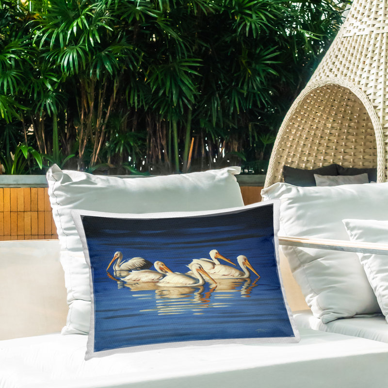 Coussin extérieur Pelican Flock Lake Ripples