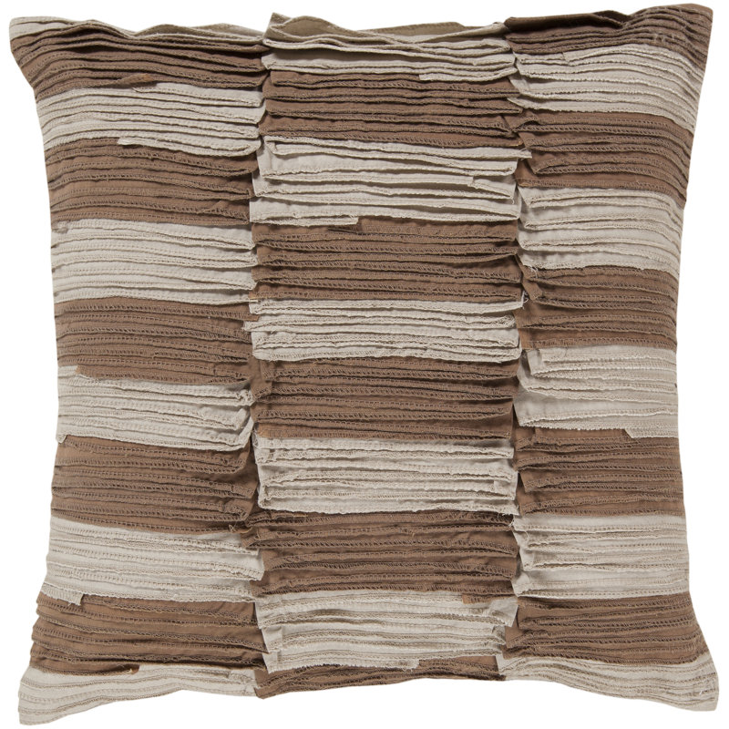 Ruffled Cotton Throw Pillow, 18", Polyester