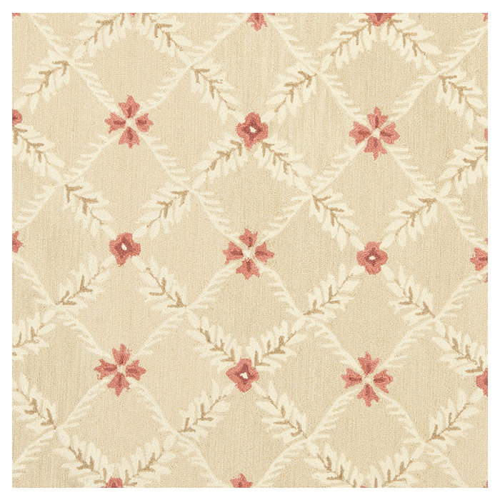 Tapis floral en laine touffeté à la main Iliomar, Rectangle 5 pi 6 po x 8 pi 6 po