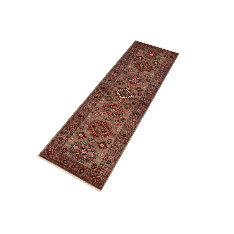 Southwestern Kelson Damir Grey Wool Runner - 2'6'' X 9'6''