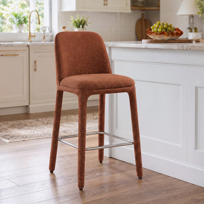 25" Modern Fully Upholstered Fabric Counter Stool