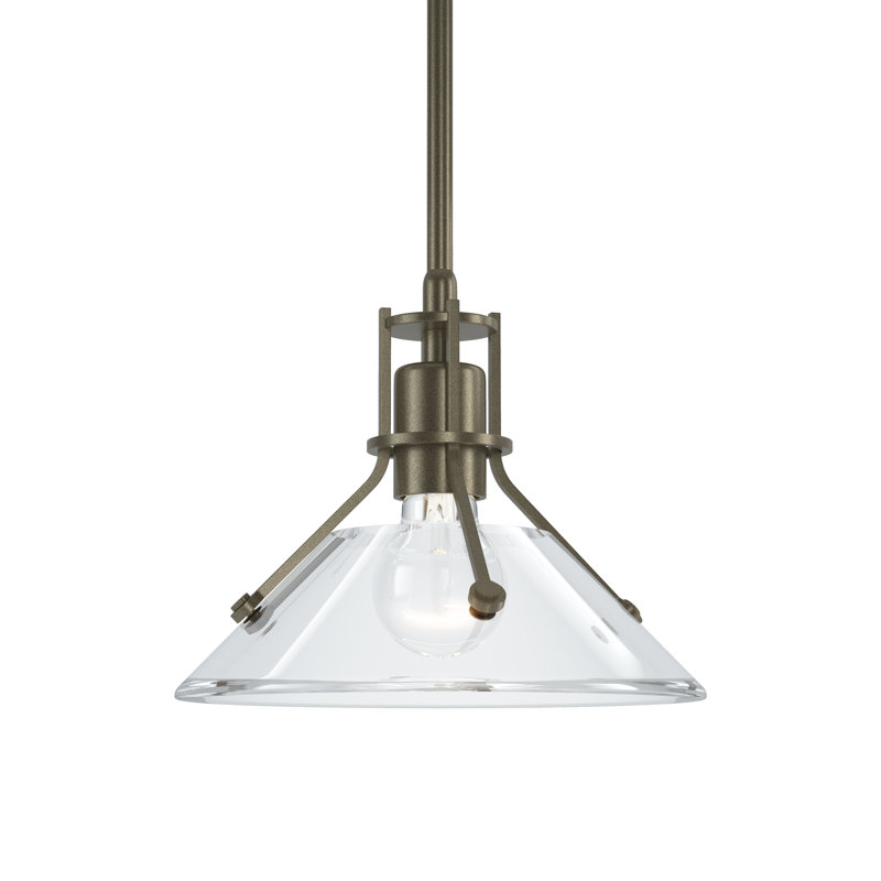 Henry 1 - Light Single Cone Pendant, Clear Glass, Soft Gold