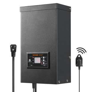 Transformateur de paysage à basse tension 600W avec minuterie et capteur photoélectrique, transformateur d'éclairage de paysage imperméable, 120V AC à 12V / 14V AC pour l'extérieur, projecteur, éclairage de sentier, lumière de piscine, ETL