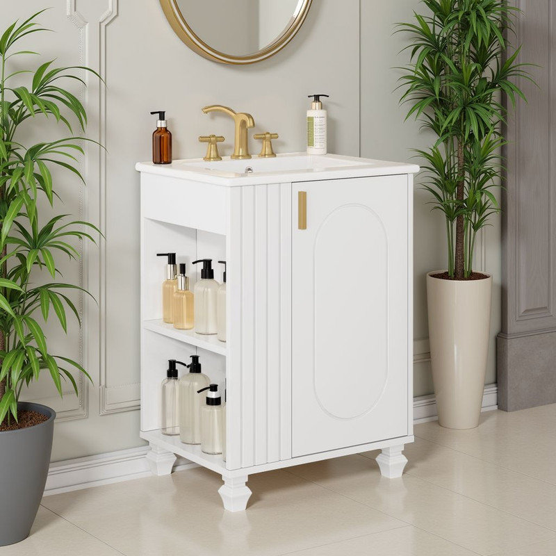 Meuble-lavabo classique avec lavabo 24 po Classic, Blanc