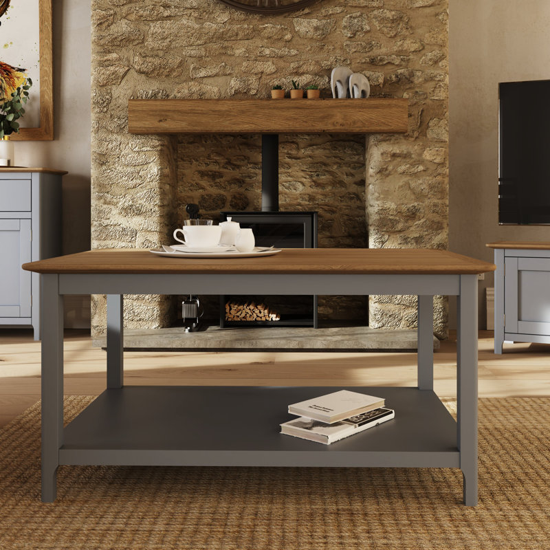 Daris Coffee Table With Storage Shelf., Grey