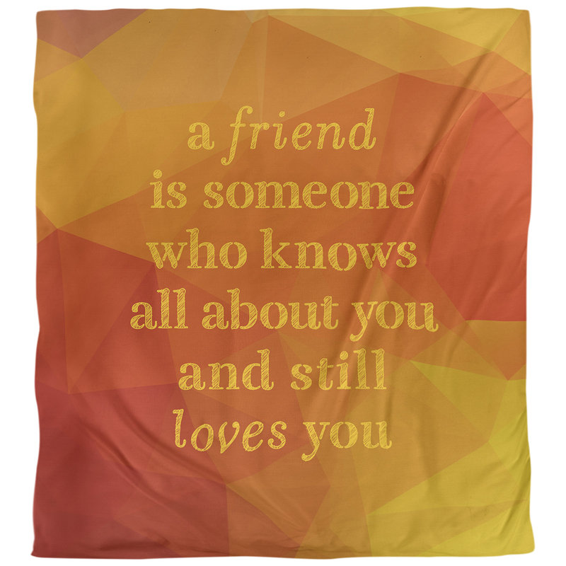 Housse de couette Love and Friendship Quote, Housse de couette pour grand lit, Jaune ambre