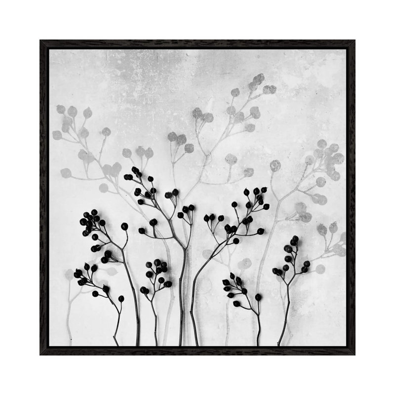 Abstract Flowers V by Mareike Böhmer - Gallery-Wrapped Canvas Giclée on Canvas, Black Floater Framed, 45.72 cm H x 45.72 cm W