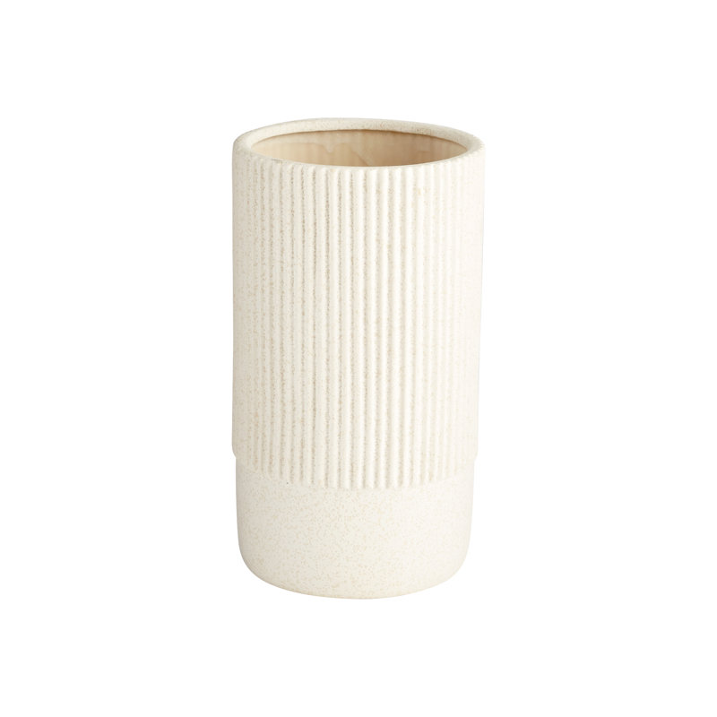 Harmonica Ceramic / Porcelain Table Vase, 11.5" H x 6.75" W x 6.75" D 