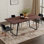 Table de salle à manger en acacia massif Delta de 72 po de style industriel avec rebord