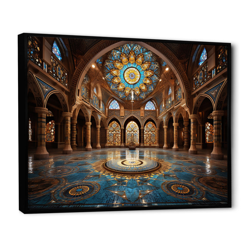 "Art de l'Islam", reproduction d'art sur toile, H 34 po x l 44 po x P 1,5 po, Cadre flottant noir