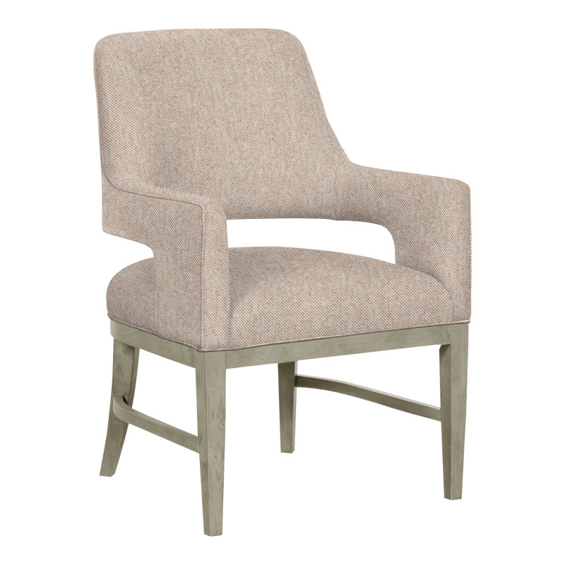 Chaise avec accoudoirs Josie Grande, Flanelle d'avoine Perigold Aspen, Amande chamois