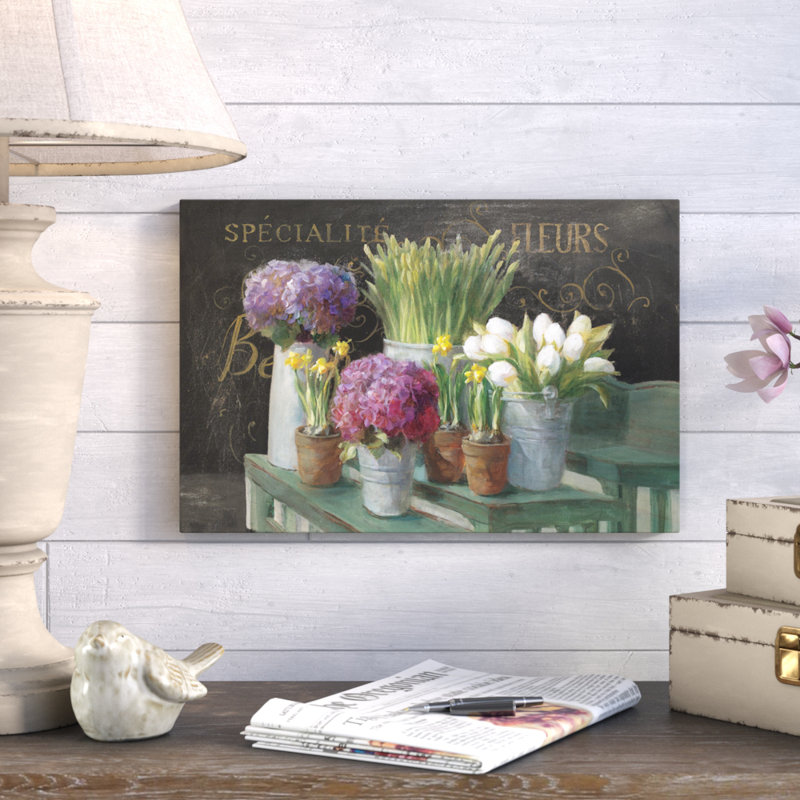 Les Fleurs Printemps - Estampe numérique sur toile tendue avec châssis, H 8 po x l 12 po x P 0,75 po, Toile tendue