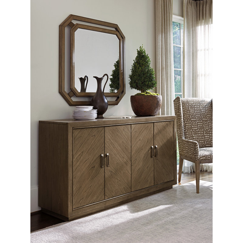 Cypress Point 69'' Gray-Brown Transitional Buffet with Cord Management