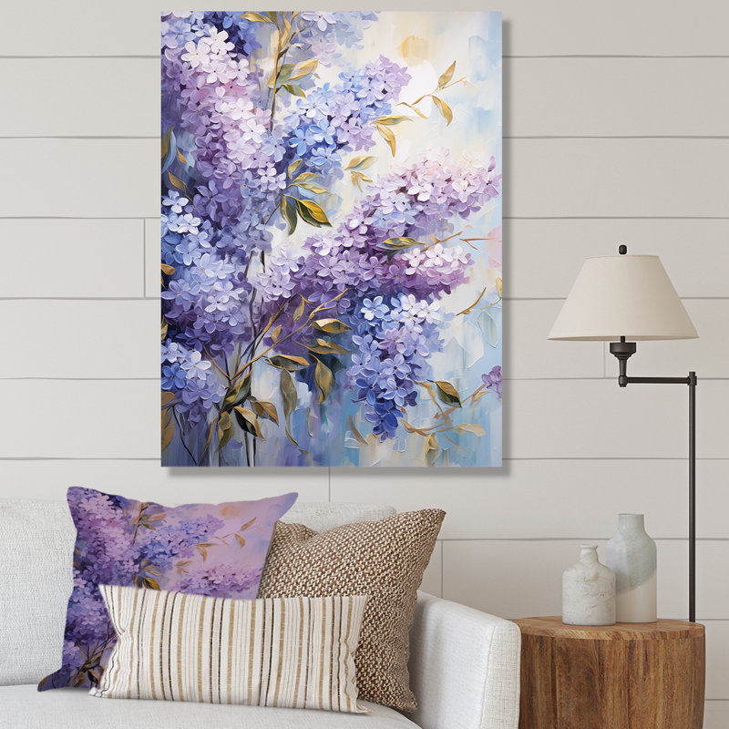 Lilas mauve et mauve en fleurs - art mural lilas, H 40 po x l 30 po x P 1,5 po, Toile tendue