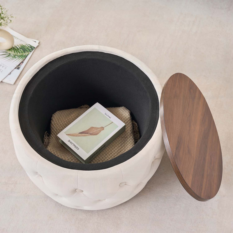 Repose-pieds polyvalent seulement, Velours, Beige