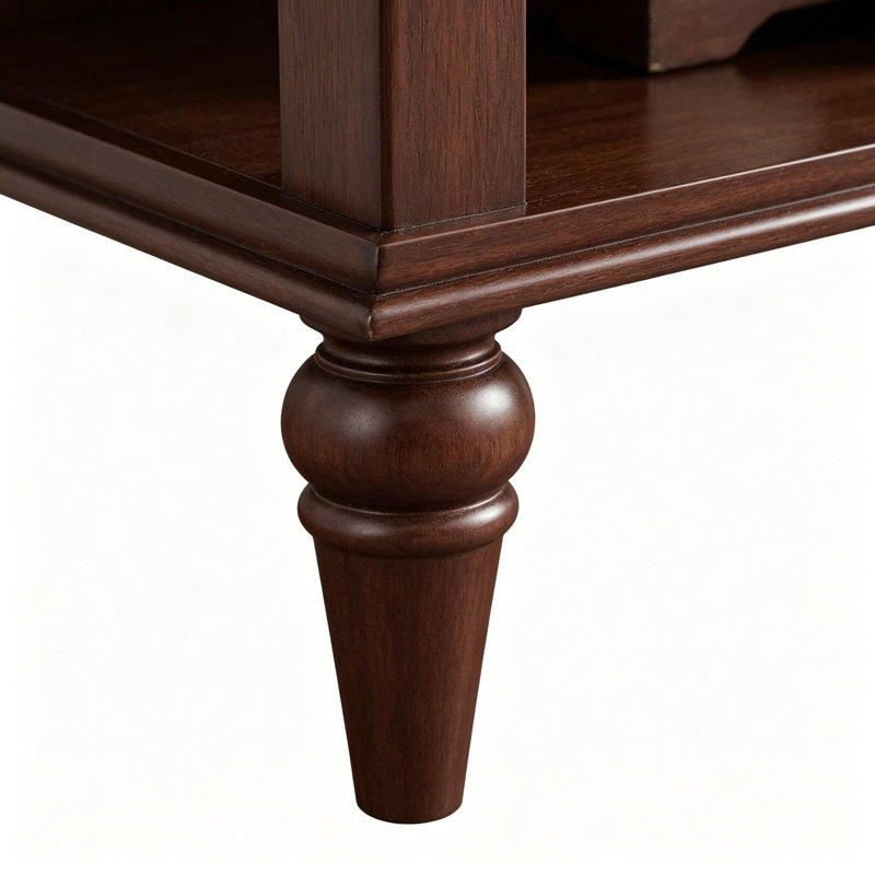 Mid-Century Modern Walnut Tone Console Cabinet, 33.5" H x 38.6" W x 15.7" D