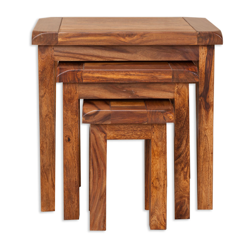 Shoreditch Solid Wood Nesting Tables, Brown