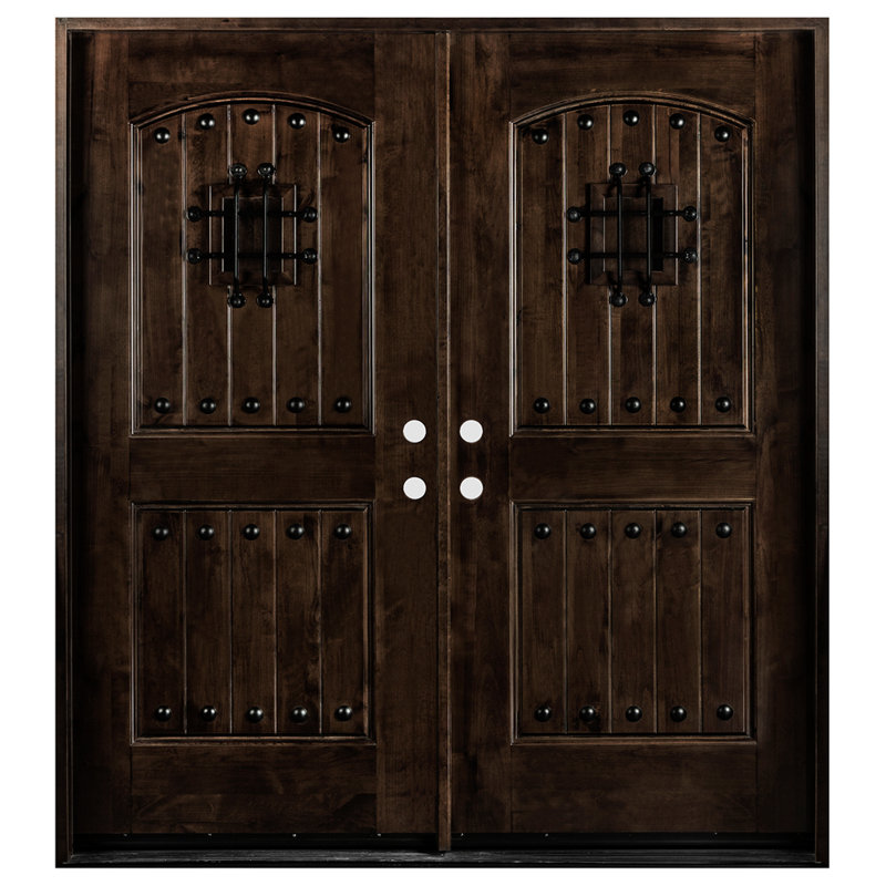 Porte d'entrée extérieure pré-installée Alder, H 80 po x l 72 po x P 1,75 po, Gauche