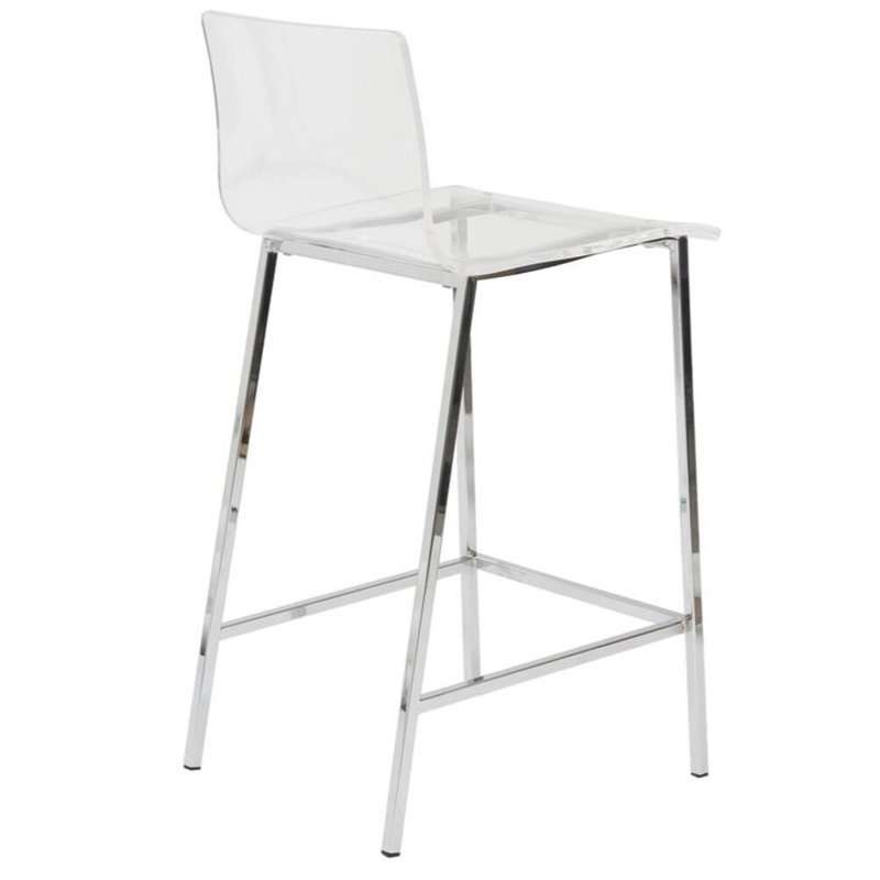 Tabouret de bar 26 po Abeyta, Clair / Chrome