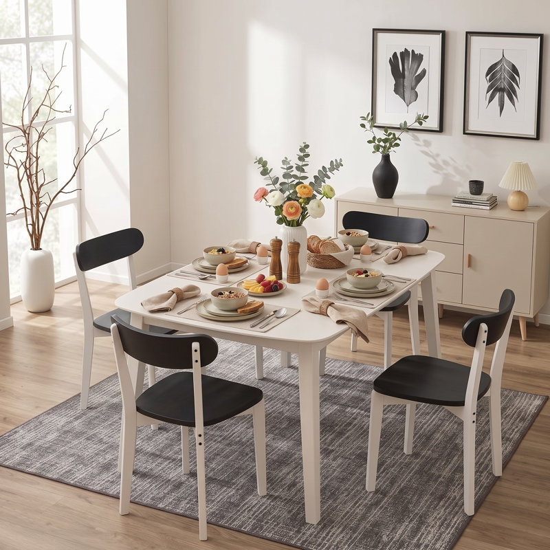 Ensemble repas pour 4 personnes Kynnady, Noir, noir, noir, noir