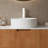 24" Modern Natural Wood Texture Floating Bathroom Vanity With Artificial Marble Basin