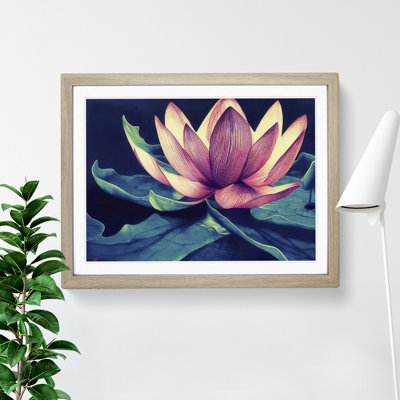 XH1022-9690X Vivacious Lotus Flower 1 Piece Single Picture Frame Wall Art