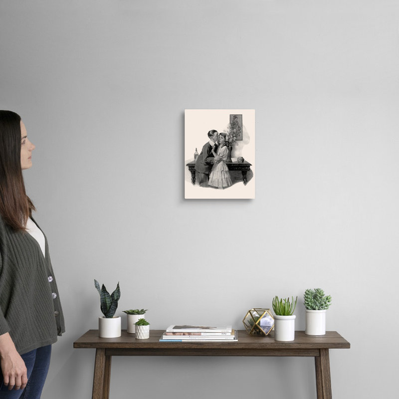 Art mural sur toile Courting, H 14 po x l 11 po x P 1,25 po, Toile tendue