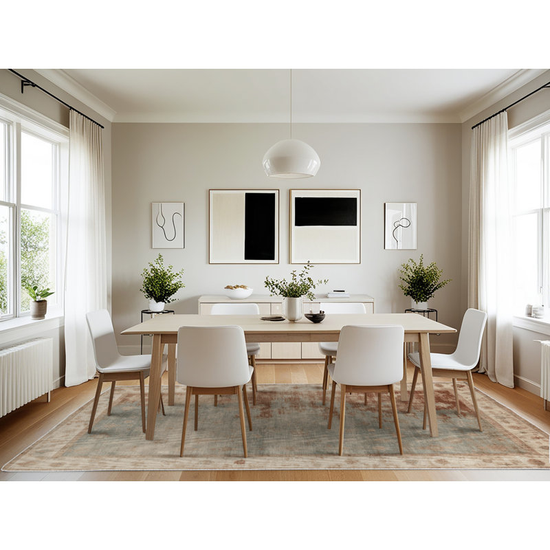Machine Washable Overdyed Beige Area Rug, Rectangle 7' x 10'