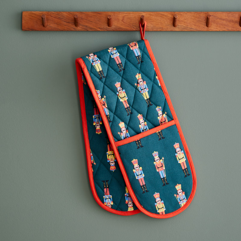 Christmas Nutcracker Cotton Double Oven Glove