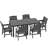 Outdoor Dining Set For 6 Person All Weather 8 Piece HIPS Outdoor Patio Table And Chairs Set With Aluminum Frame Plastic Outside Furniture For Backyard, Garden, Deck, Poolside, Gray-52184541