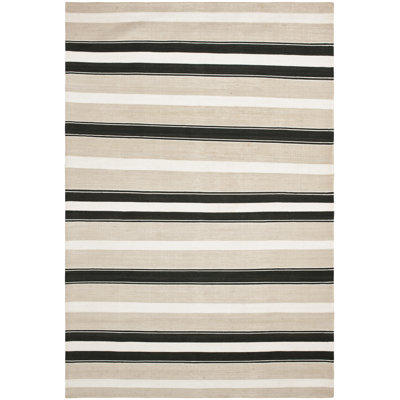 Lauren Ralph Lauren Narragansett Stripe Hand Woven, Banana Silk, Night Sand Area Rug
