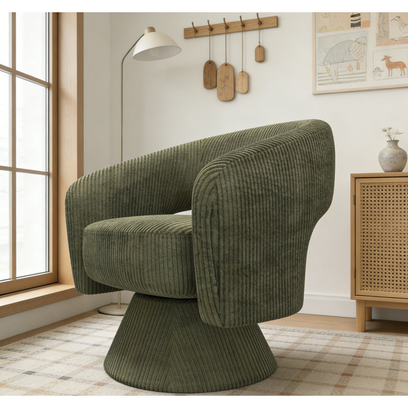 Fauteuil demi-tonneau, fauteuil d'appoint pivotant