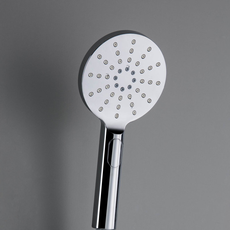 Pomme de douche à main circulaire à 3 réglages ABS, Chrome