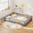 Full Size Floor Bed with Full Length Safety Guardrails & Door for Boys, Girls Gray-1468901789