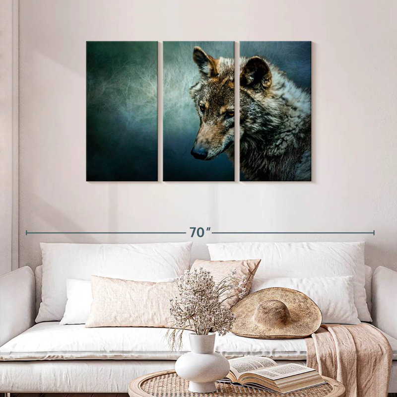 Loup solitaire, H 28 po x l 45 po