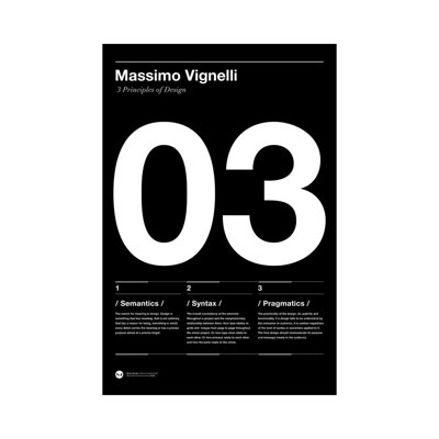 Vignelli's Three Principles Of Design - impression sur toile tendue