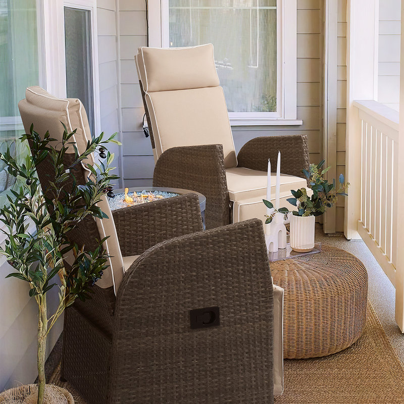 Chaise de patio avec coussins Djene