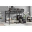 Lit mezzanine double en métal compact avec rangement, conception moderne pour les adolescents